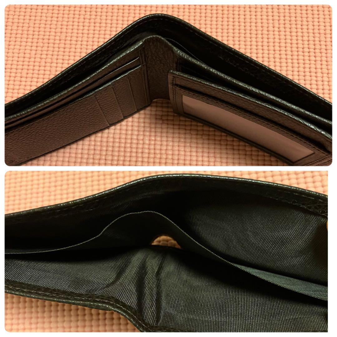 ★高機能！★グッチ GUCCI 本革 二つ折り財布 ダークブラウン 217041