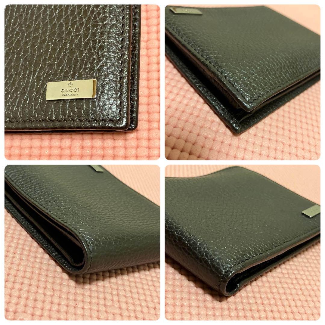 ★高機能！★グッチ GUCCI 本革 二つ折り財布 ダークブラウン 217041