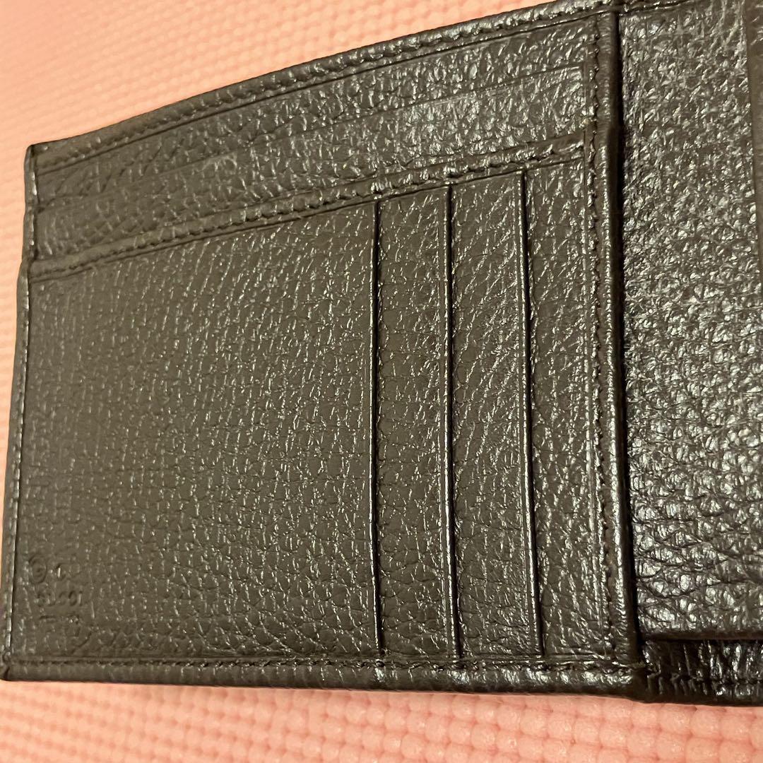 ★高機能！★グッチ GUCCI 本革 二つ折り財布 ダークブラウン 217041