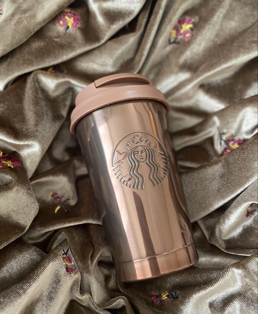 メタリック　ステンレスロゴタンブラー　ゴールド355ml スターバックス　スタバ