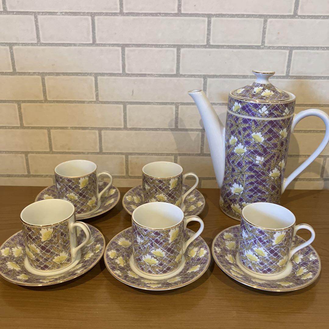 ❤️未使用❤️レトロ　花柄コーヒーポット・コーヒーカップ＆ソーサー