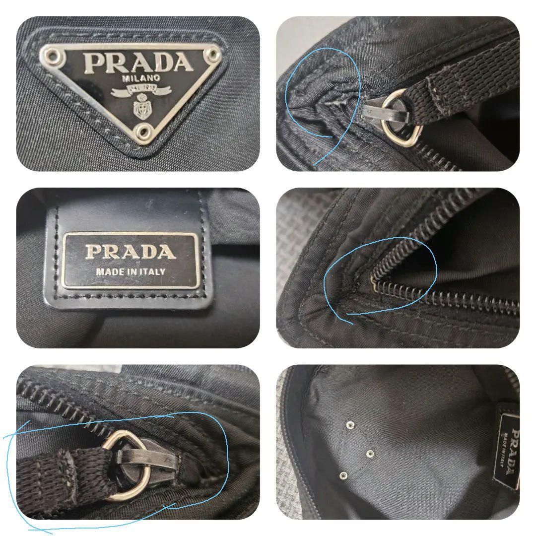 PRADA ブラック ナイロン ショルダーバッグ　三角ロゴプレート