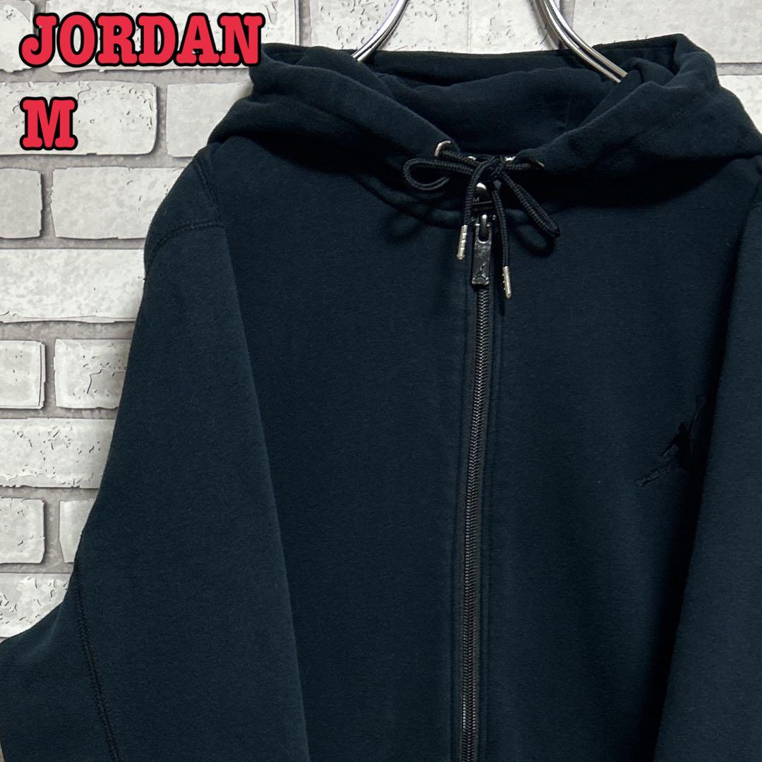 JORDAN☆ジョーダン☆フルジップパーカー 刺繍ロゴ 裏起毛 M ネイビー