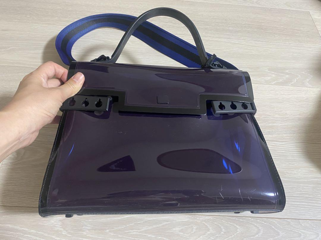 DELVAUX デルボー タンペート クリア ハンドバッグ ネイビー レディース