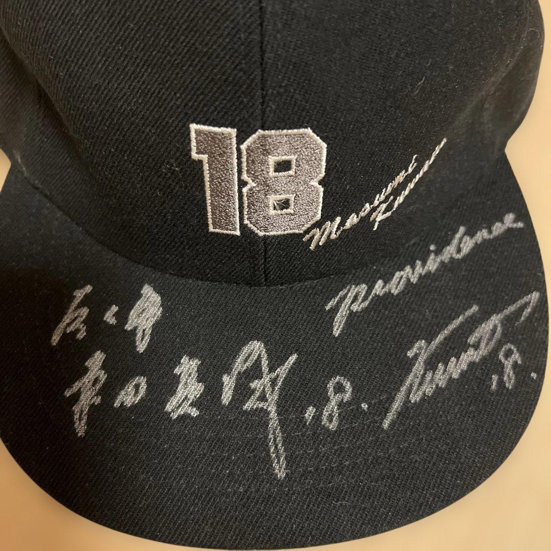桑田真澄サイン入り黒ベースボールキャップ 18