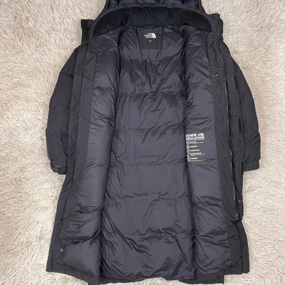 《美品》ノースフェイス ロングダウンジャケット メンズ ブラック S