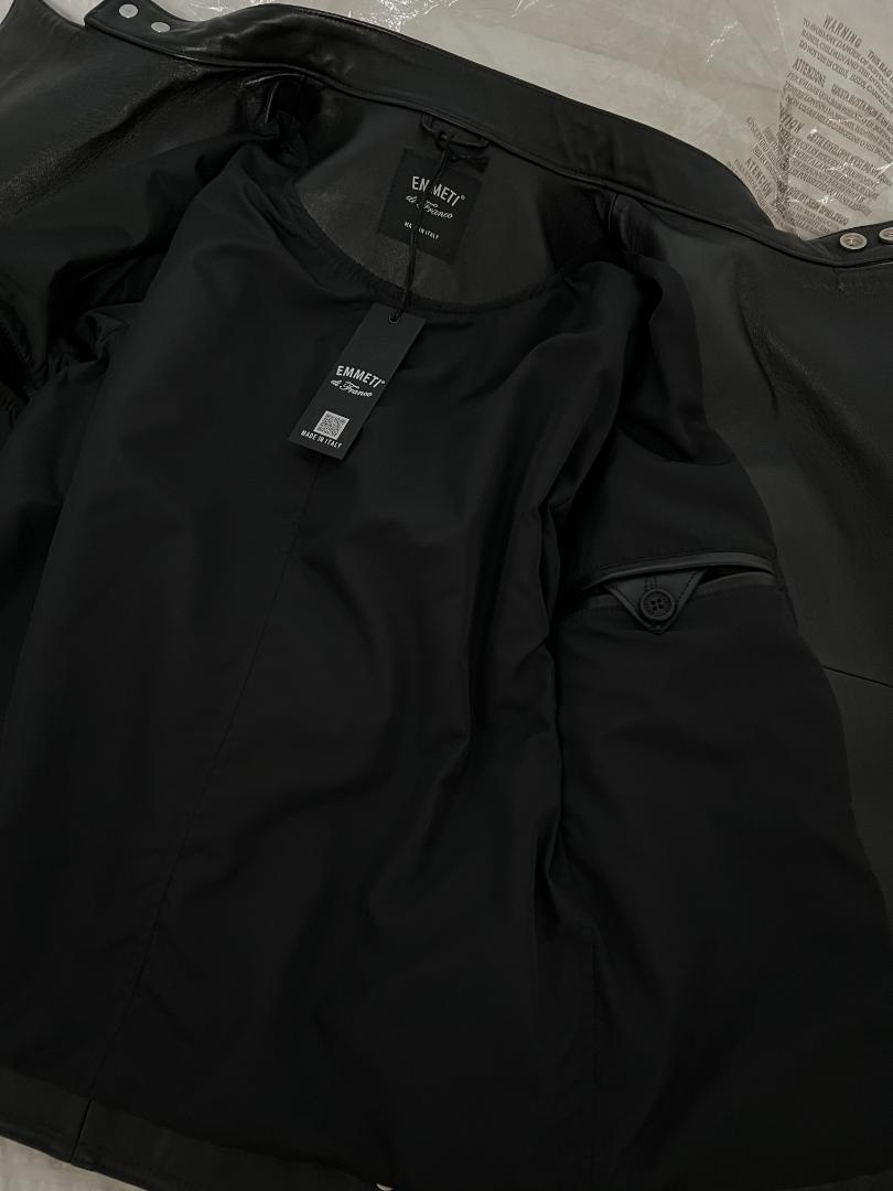 【美品】エンメティ　ジョセフ　46 レザー　ライダースジャケット　黒