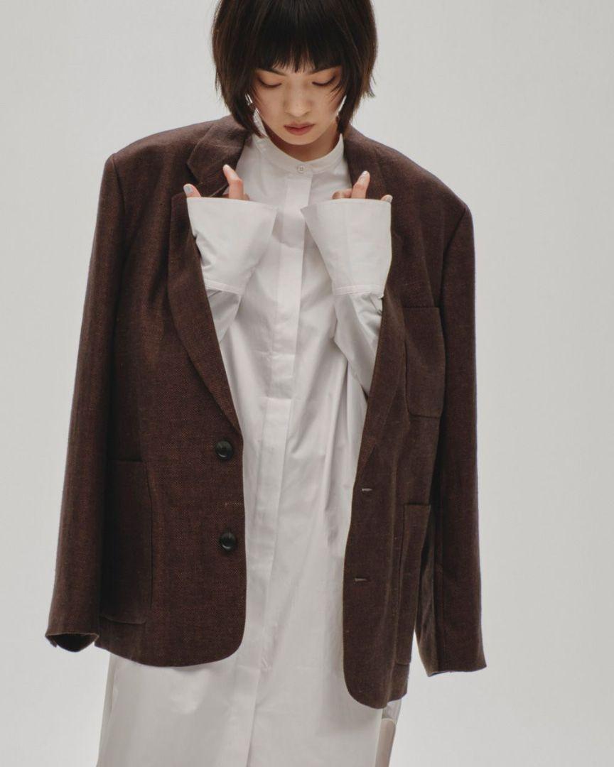 TODAYFUL Boyfriend Linen Jacketチョコ36