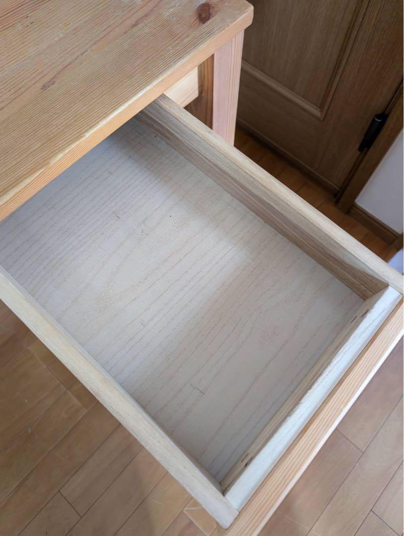 ■送料込■無印良品 MUJI 木製デスク パイン材 引き出し付 学習机事務