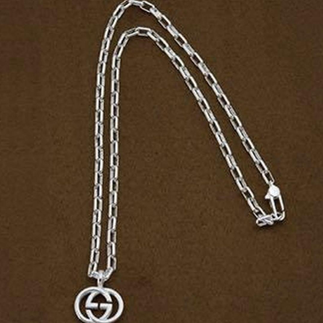 GUCCI ダブルGロゴ シルバーチャームネックレス 付属品有り