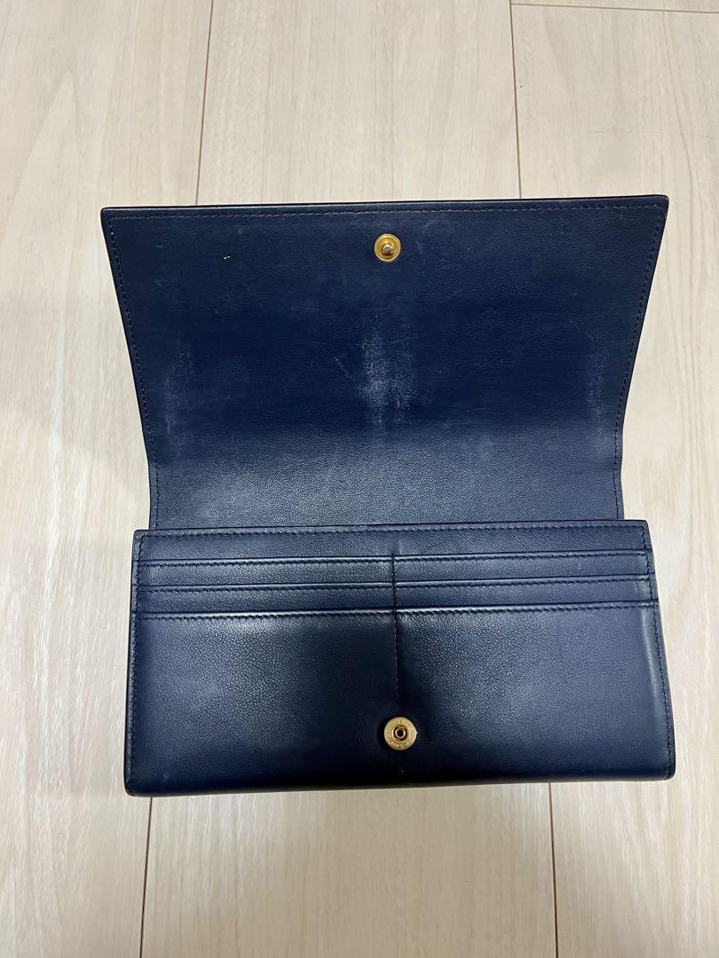 SAINT LAURENT サンローラン 長財布 YSLロゴ ブラック レザー