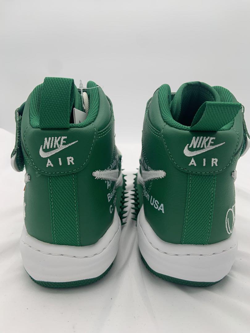 Off-White × Nike AirForce1 Mid PineGreen