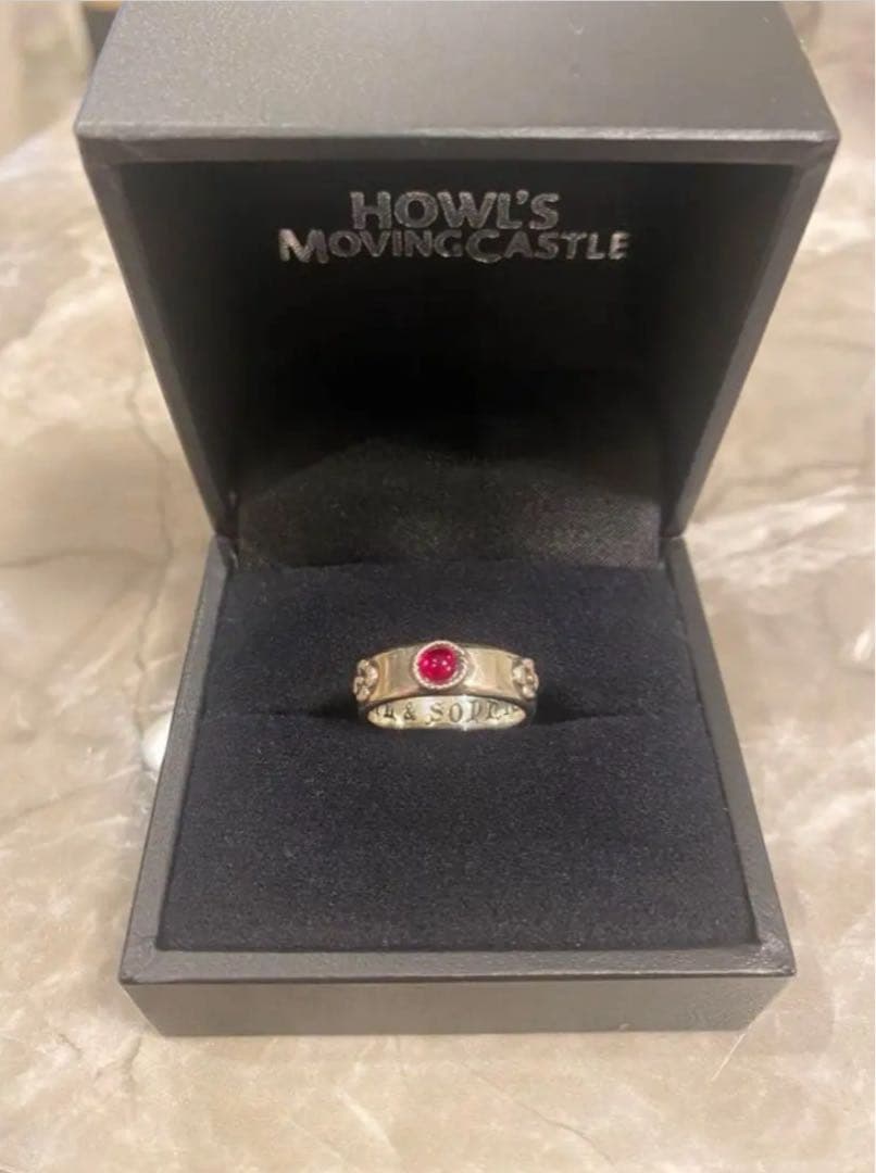 ジブリ美術館限定　ハウルの動く城　赤リング　12号　スワロフスキー