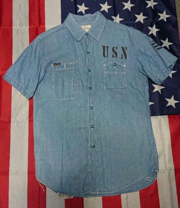 トイズマッコイ 米海軍 USN シャンブレーシャツ 半袖 14 S used