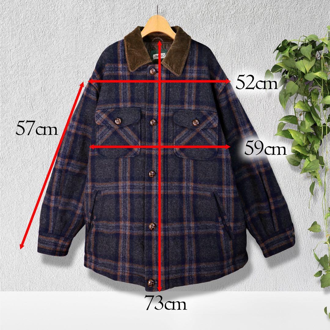 OLD UNIQLO 80s 緑タグ ウールジャケット コート チェック M