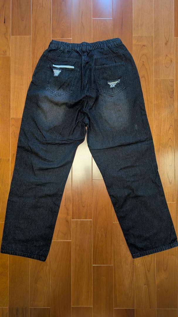 Kj着ダメージバギーデニムパンツ