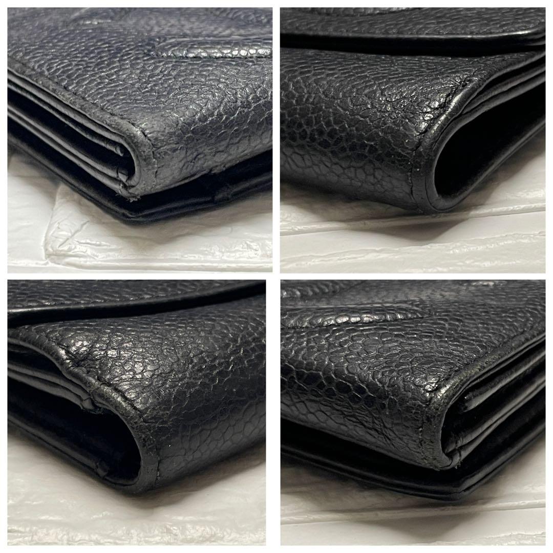 CHANELシャネル ココマーク キャビアスキン 折り財布 ❤︎ CHANELシャネル ココマーク キャビアスキン 折り財布 ❤︎