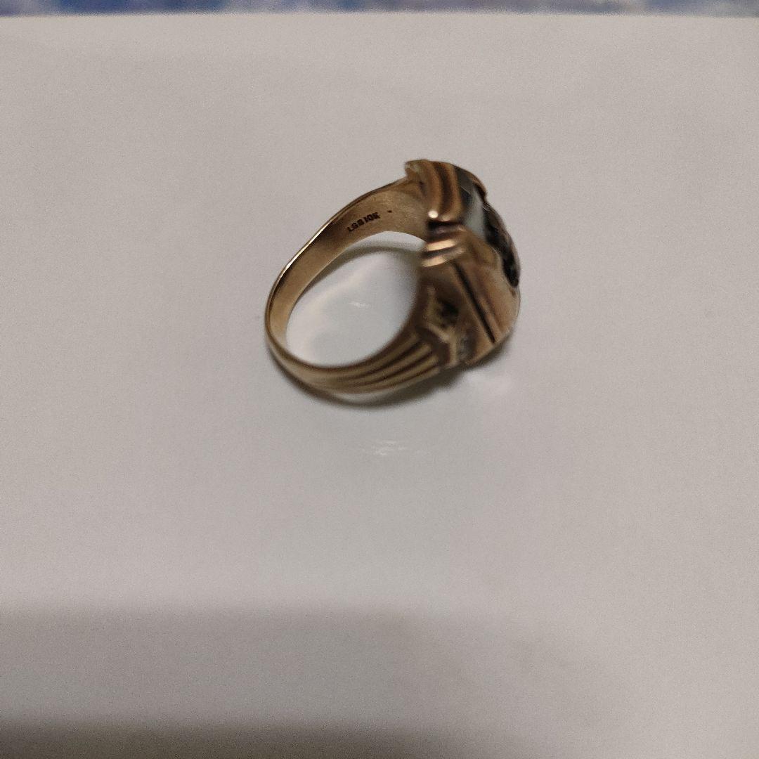 クラシックストーン付きリング ゴールド ブルー目立った傷や汚れなし