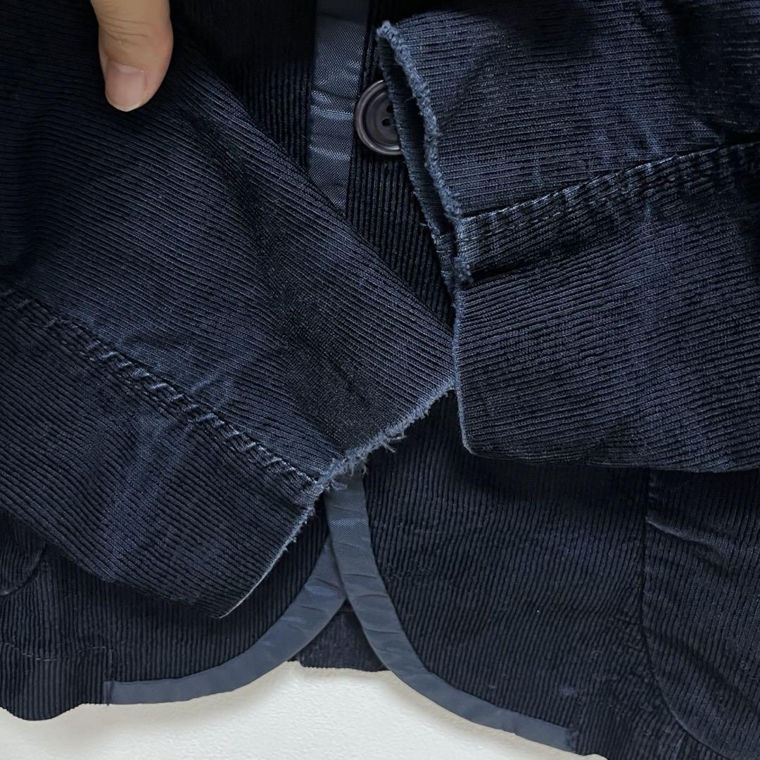 DIESEL テーラードジャケット　コーデュロイ　エンブレム　紺ブレ　XL