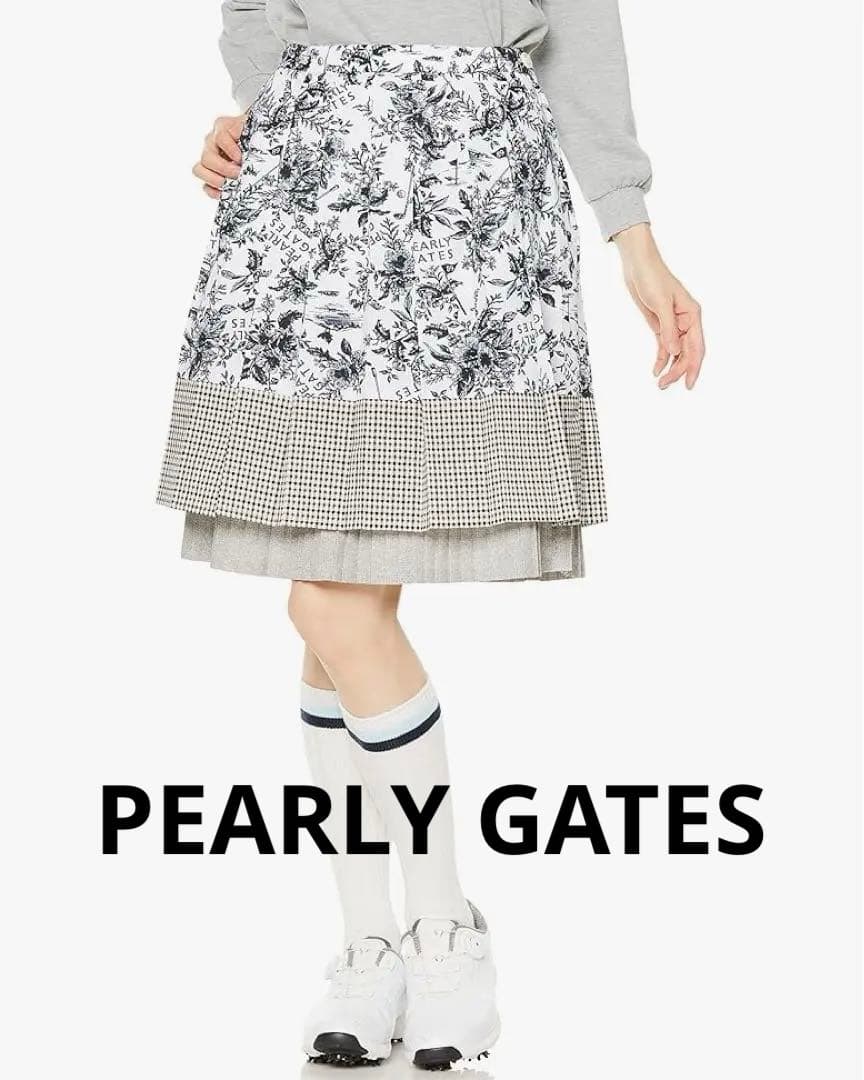 PEARLY GATES サイズ0 プリーツスカート 花柄 ゴルフS PEARLY GATES