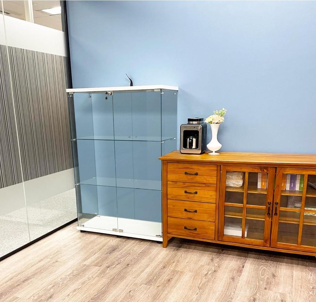 人気No.1 3段ワイドガラスケース白｜支柱なし全面ガラス｜フィギュア棚 MARWIL-DEMENAGEMENTS_CH