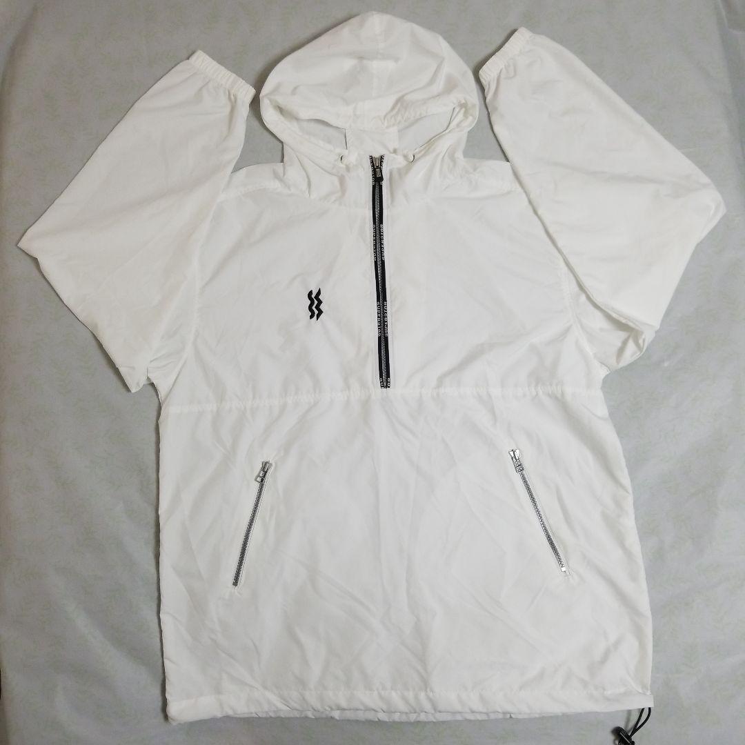 【美品】ミズノ　ウィンドブレーカー上下セット　◆メンズ　上-M／下-L◆　白
