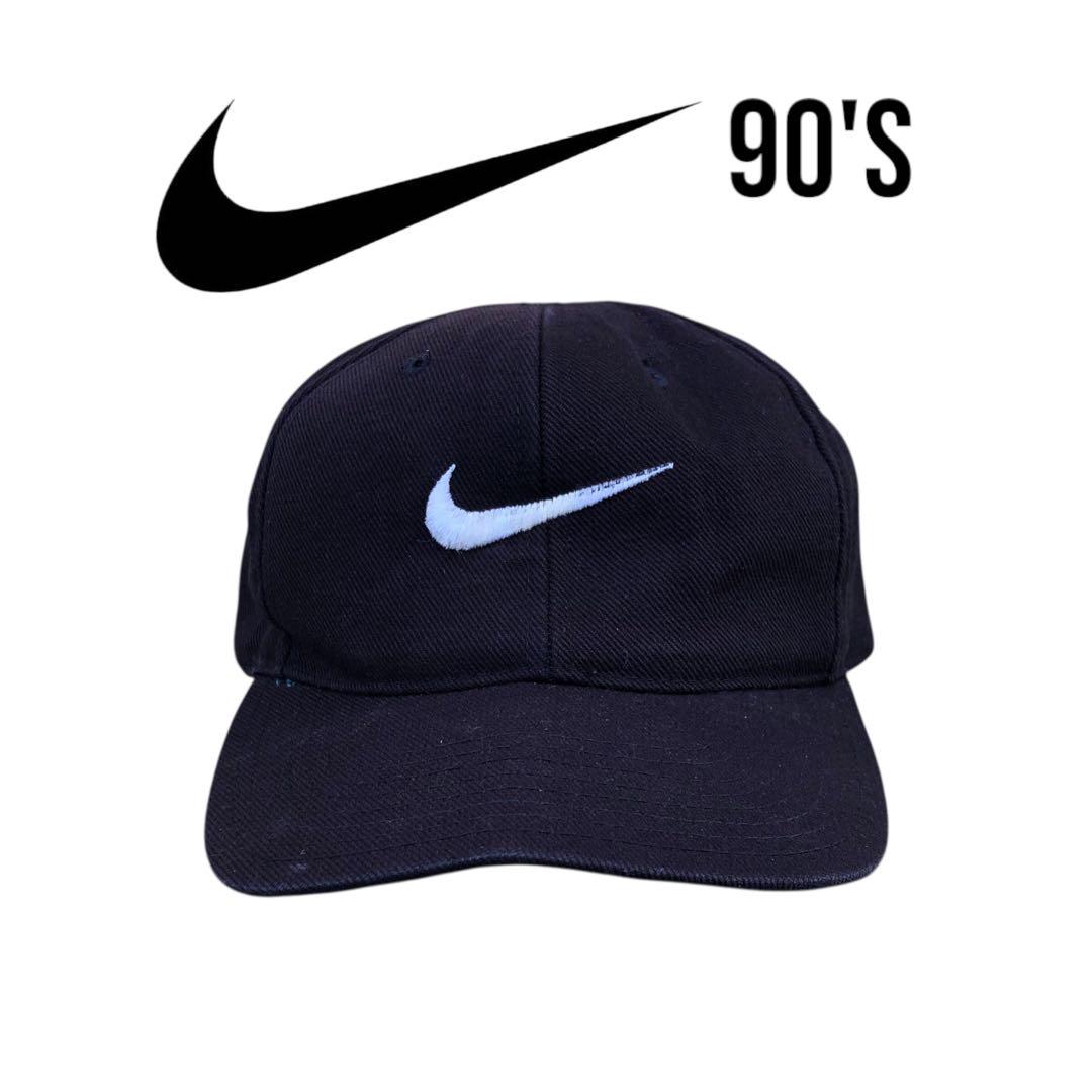 NIKE ナイキ　90s 刺繍ロゴ　キャップ NIKE ナイキ ロゴ刺繍 90s キャップ 帽子 白タグ 赤 黒 10684
