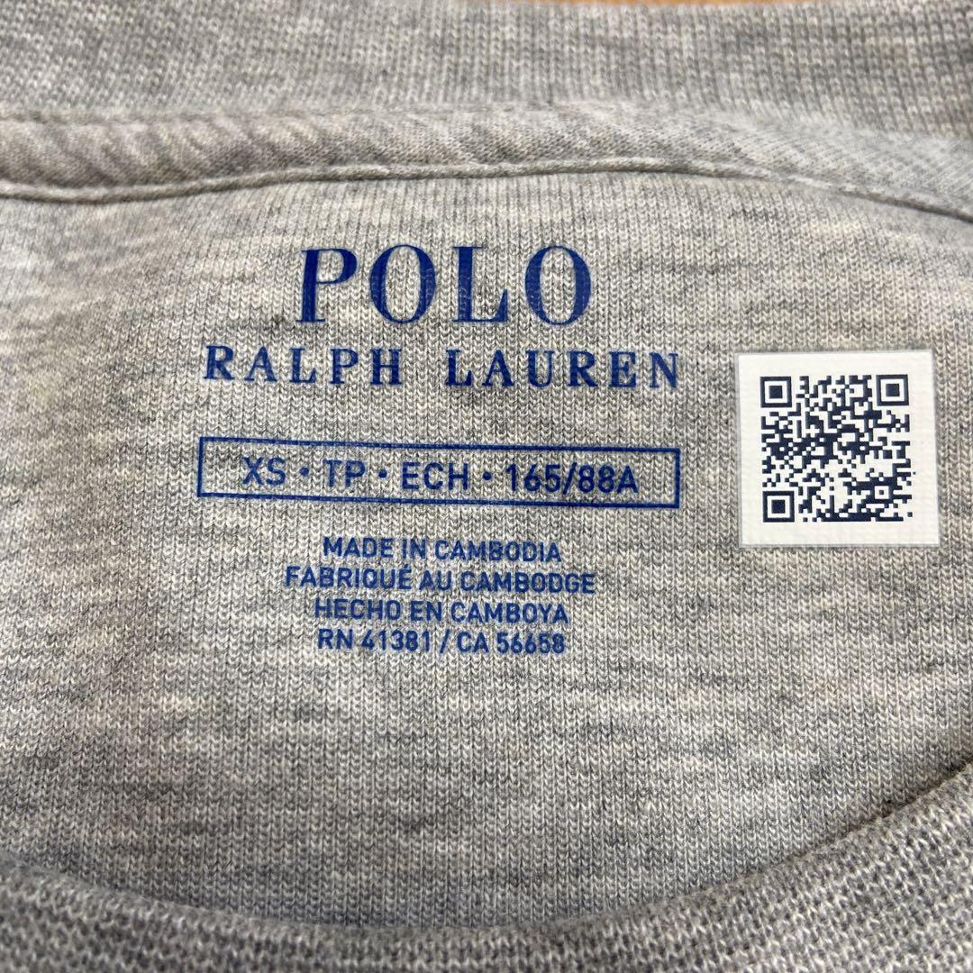 POLO RALPH LAUREN トレーナー L グレー/ネイビー　XS