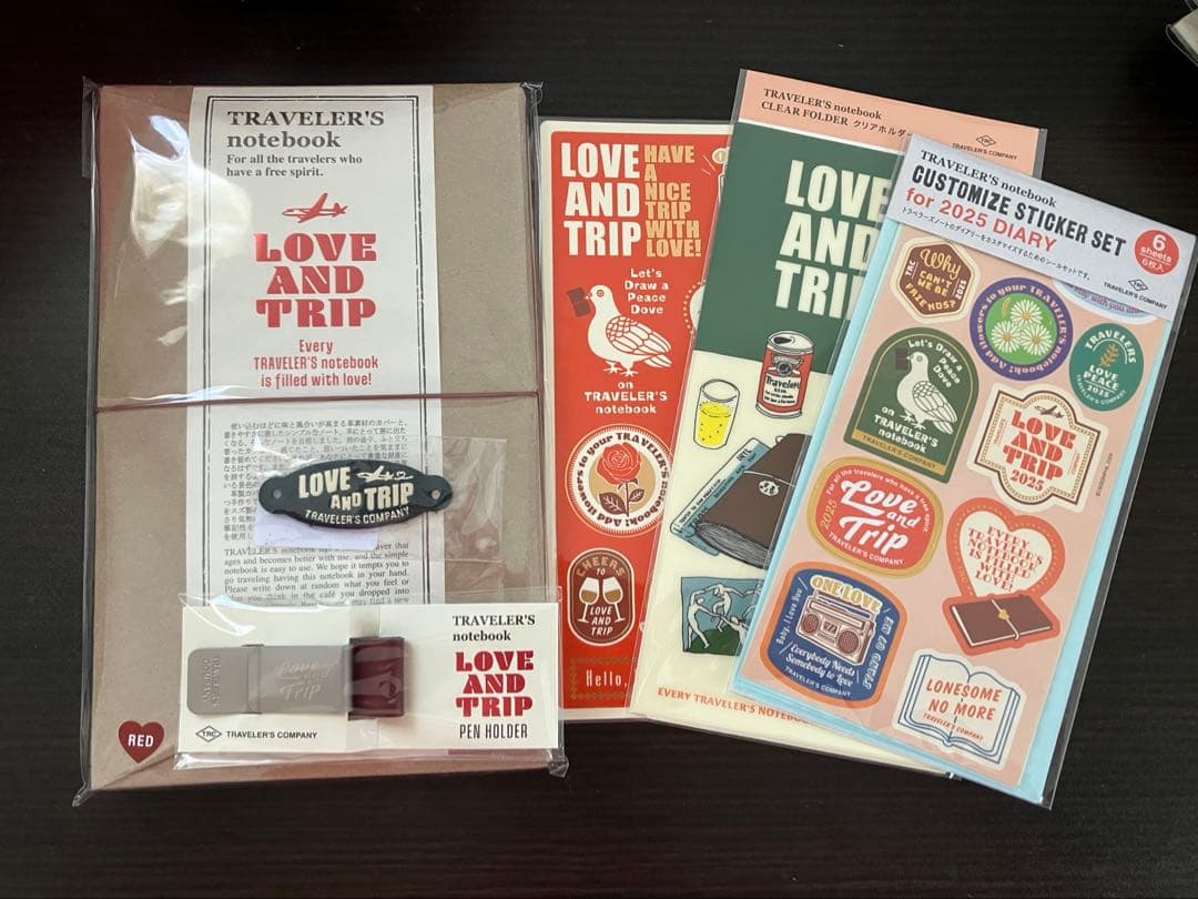 トラベラーズノート LOVE AND TRIP ６点セット新品、♥