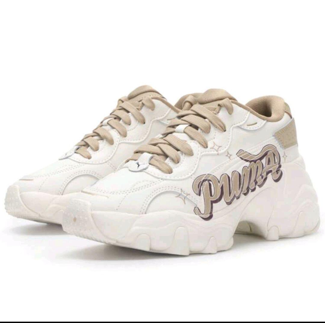 PUMA MAYZE プーマ メイズ 26cm 厚底スニーカー ベージュ - メルカリ