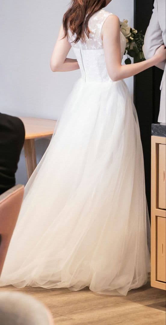 二次会ドレス 前撮りドレス Aライン チュールドレス 可愛い 二次会 前撮り