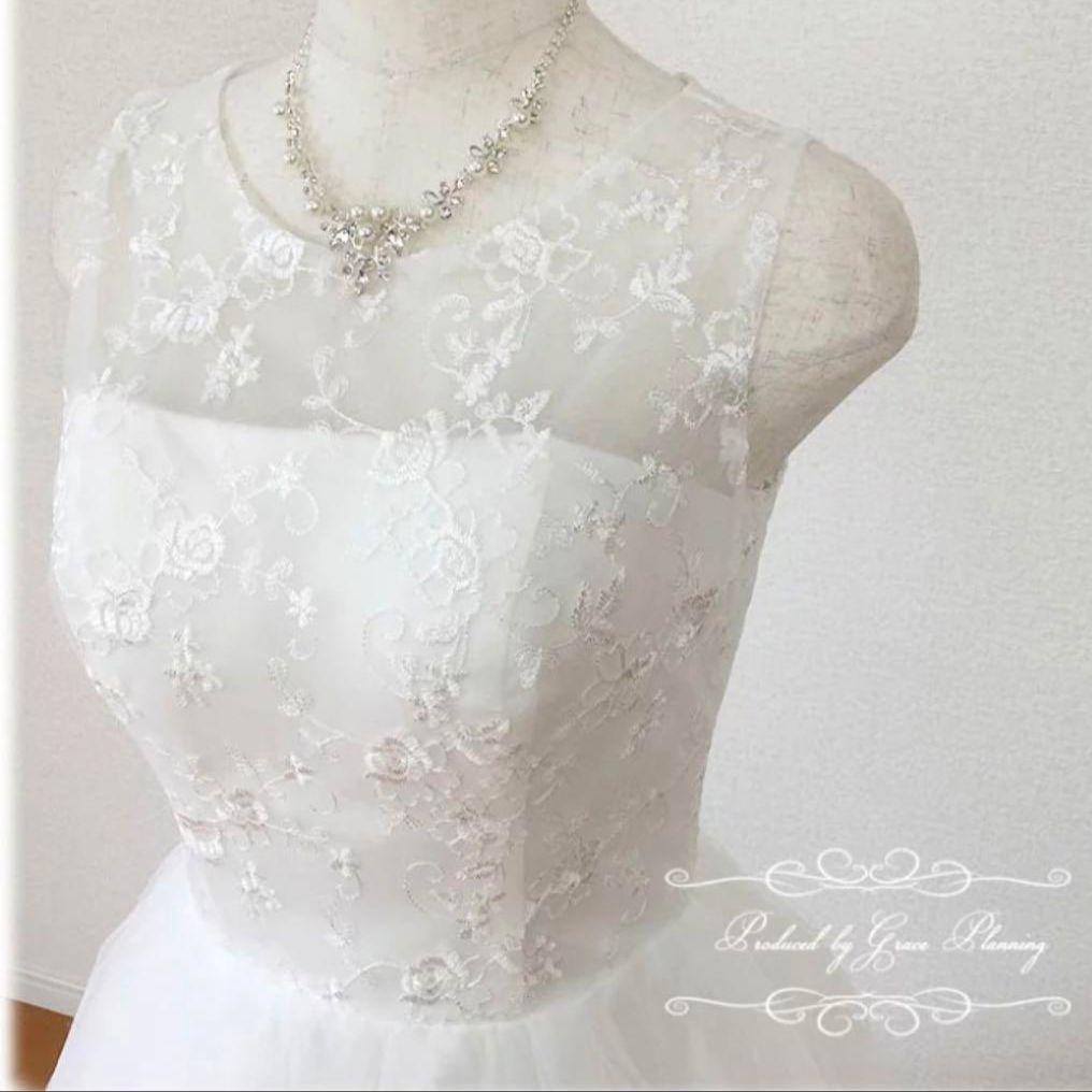 二次会ドレス 前撮りドレス Aライン チュールドレス 可愛い 二次会 前撮り