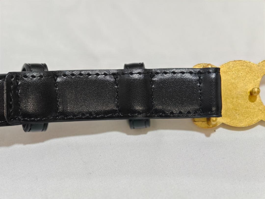 新品CELINEベルト トリオンフ カーフスキン80 ブラック黒 CELINE】トリオンフベルト/ スムースカーフスキン1.8cm (CELINE