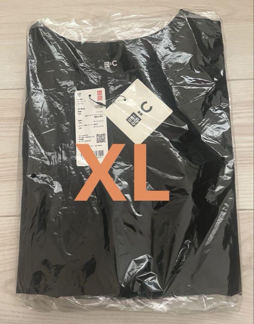 新品】ユニクロC フルジップベスト XL ブラック UNIQLO C ③
