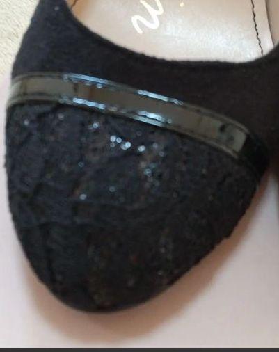 エナメルな☝ 美品 切替 黒パンプス ヒール Cy9TU-m89158259681 BridgetBirkin グリッター レース パーティー