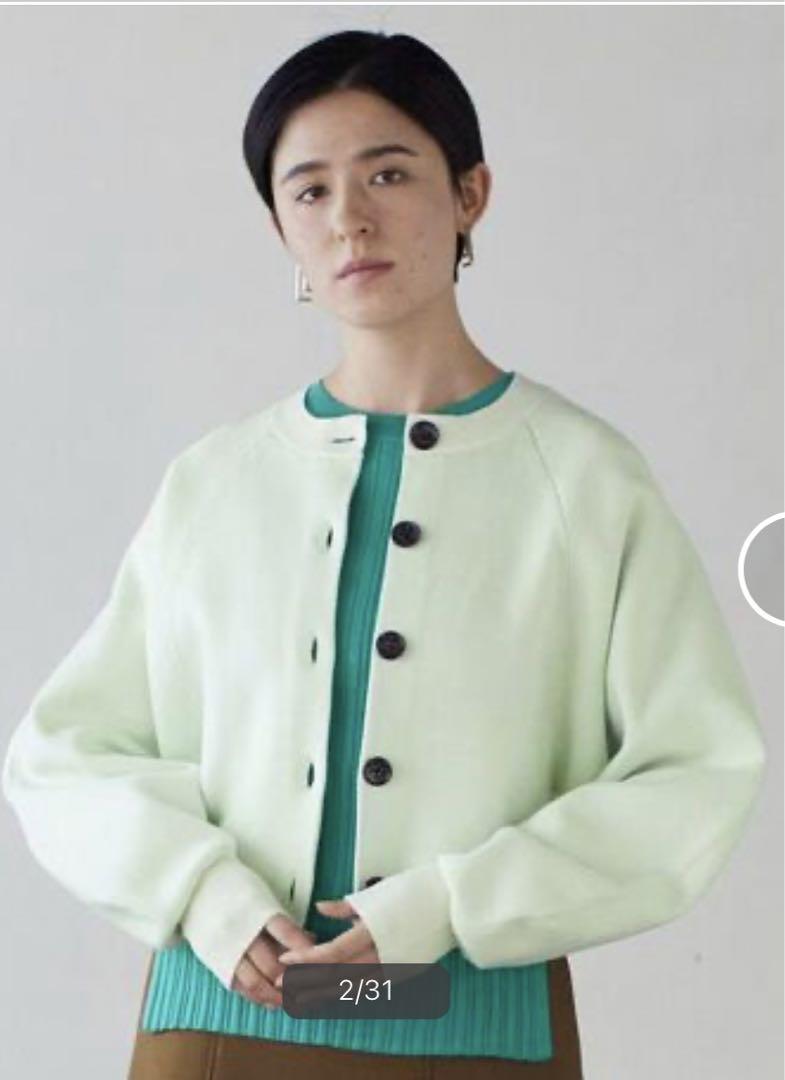 【美品】LANVIN on blue カーディガン　ジャケット LANVIN en Bleu カーディガン セットアップ スウェット スナップ