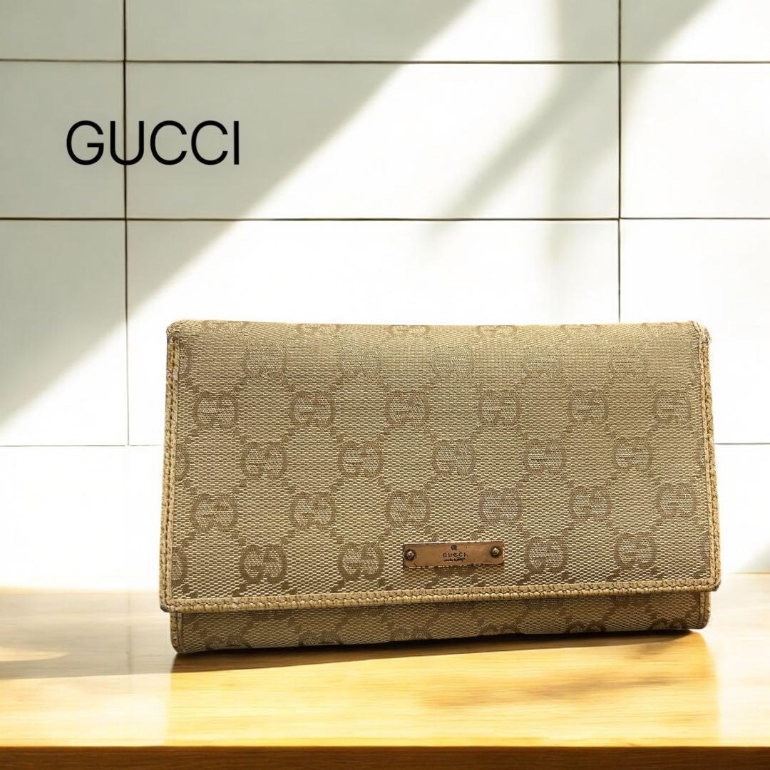 GUCCIグッチ　GGキャンバス　長財布【USED】