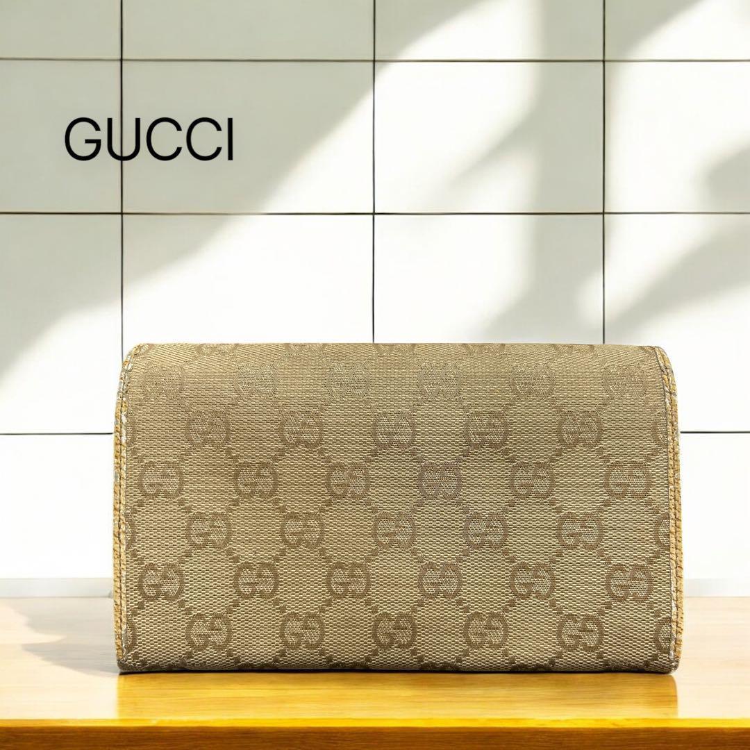 GUCCIグッチ　GGキャンバス　長財布【USED】