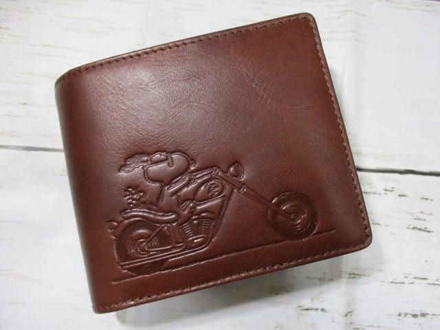 新品 財布 メンズ 二つ折り スヌーピー ブランド 本革 new ライダー！