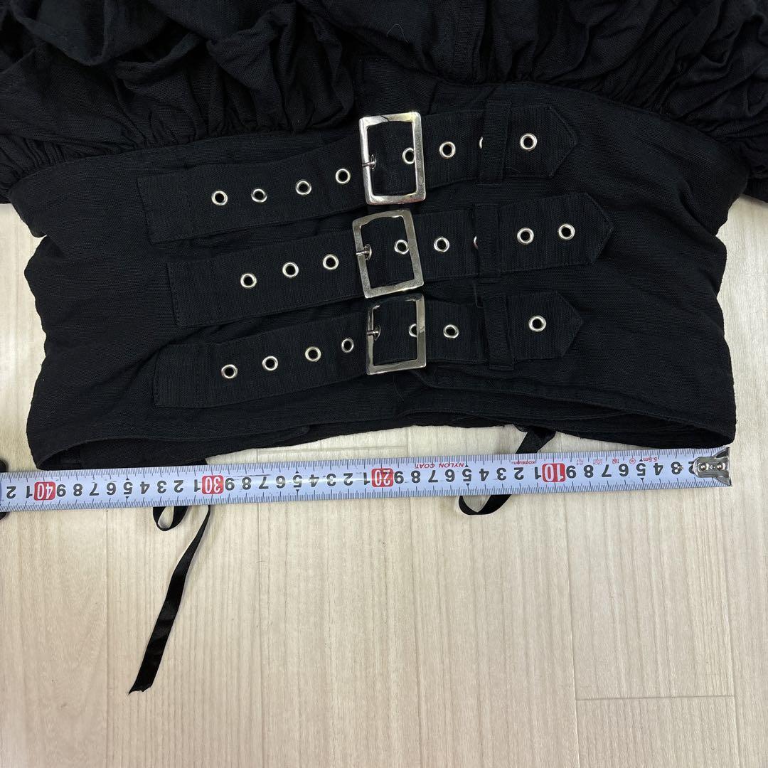 y2k 黒 フリル　ミニスカート レースアップ　ベルト　ゴスロリ　パンクロック
