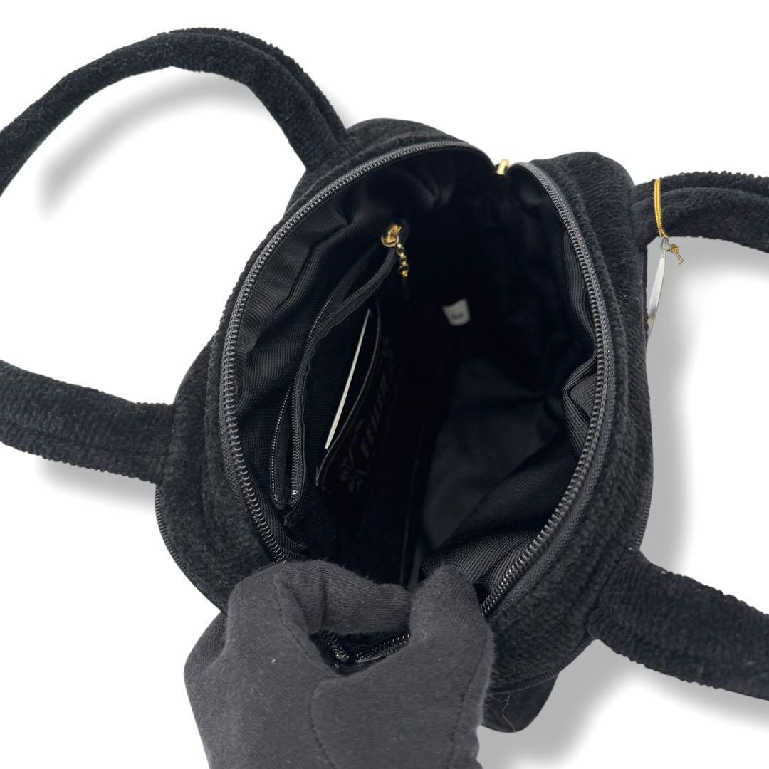 未使用保管品 FEILER ハンドバッグ シュニール織タオル ブラック
