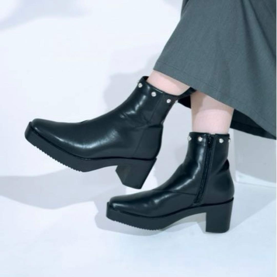 Ellno Loset デザインヒールブーツ 23～23.5cm