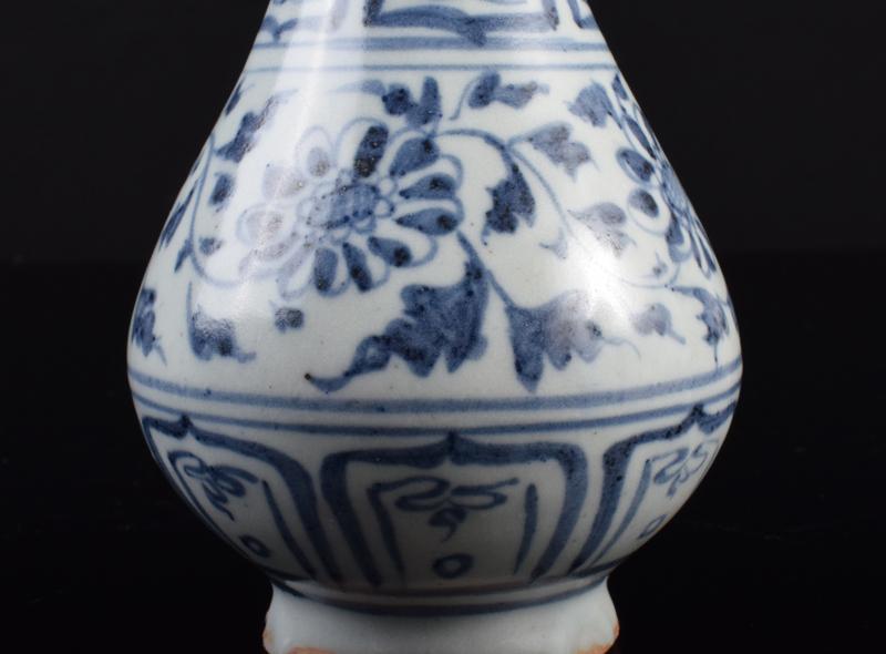 中国　青花　花卉文玉壷春瓶　N　R3179