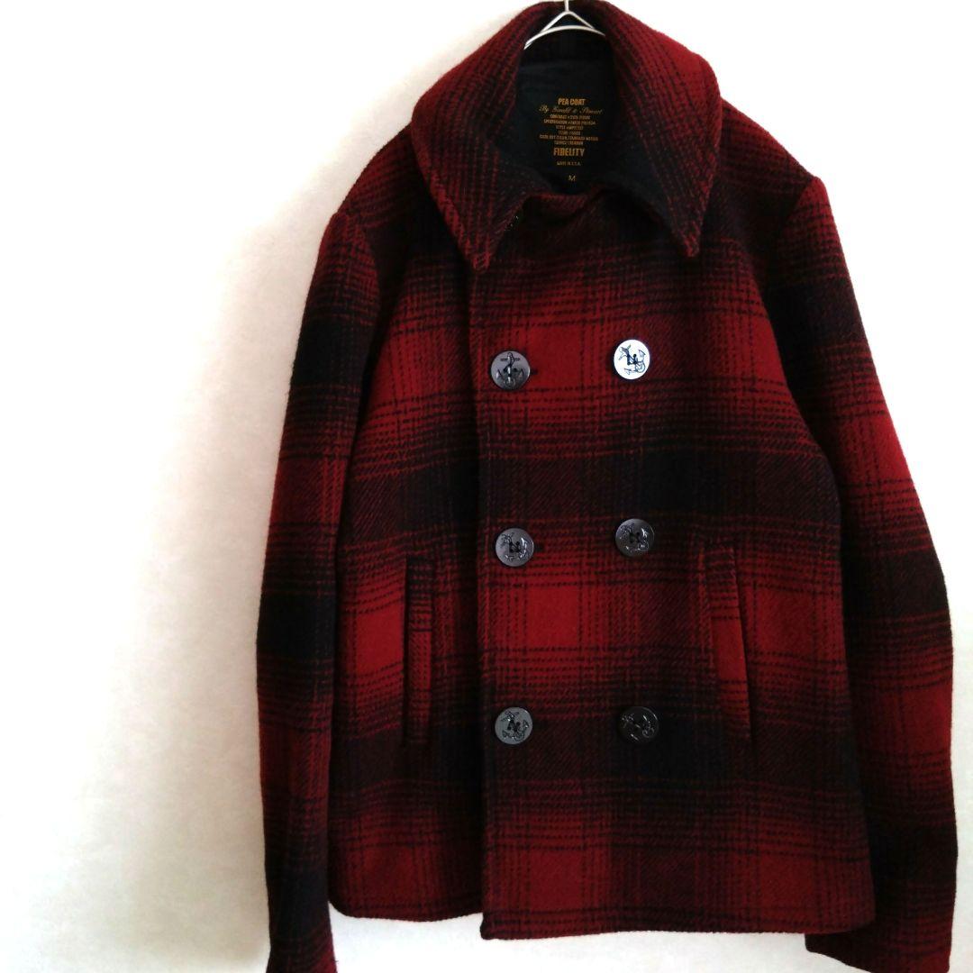【FIDELITY】USA製　PEA COAT　ピーコート　チェック柄　Ｍサイズ