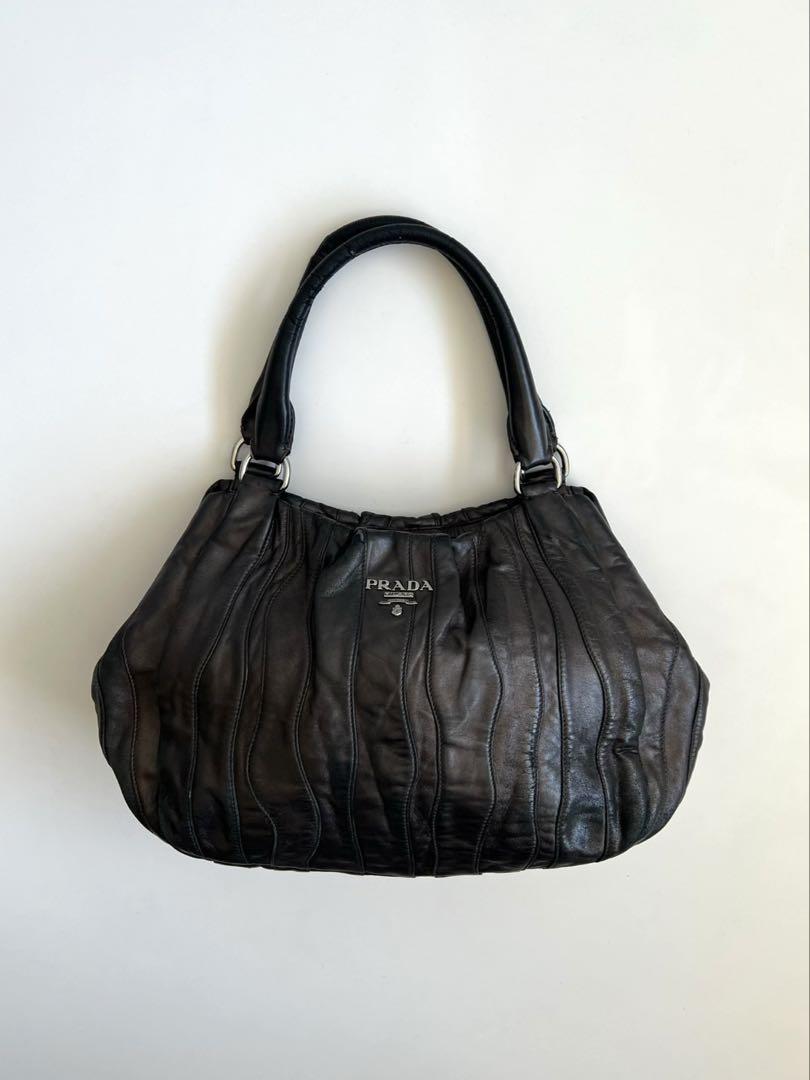 バッグ PRADA GATHER NAPPA LEATER TOTE HAND BAG