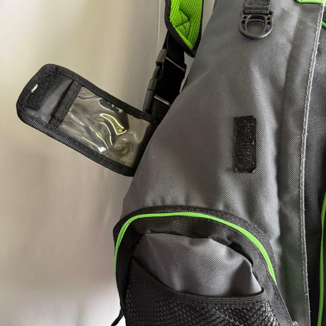 00s ES ナイロン スリング バッグ ネオングリーン×グレー×ブラック