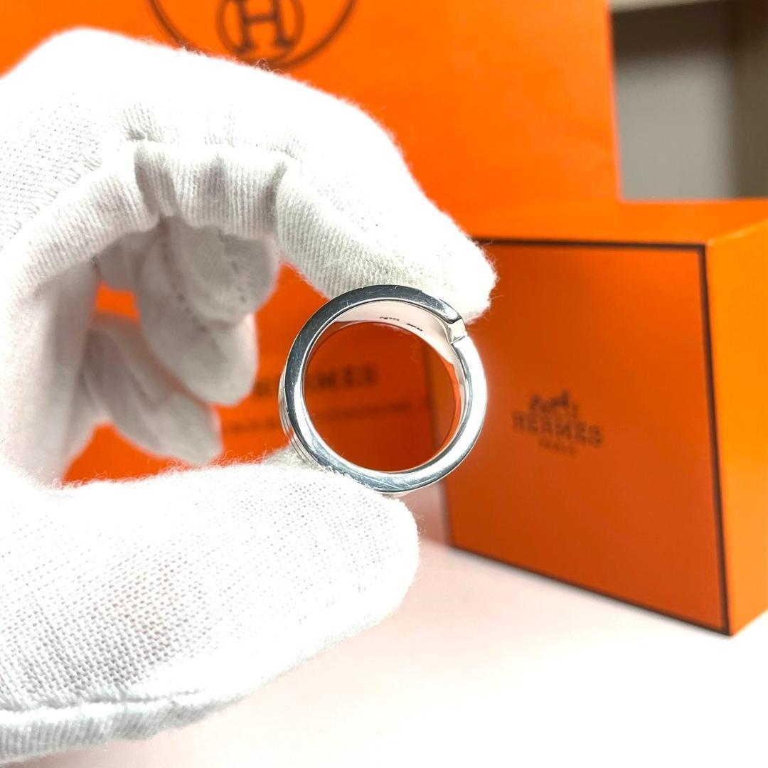 未使用級 HERMES イタリーク silver ring #12