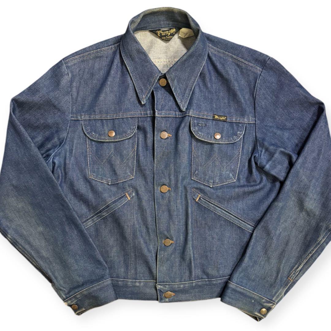 濃紺 Wrangler 80s USA製 三角タグ 126mj デニムジャケット 画像1
