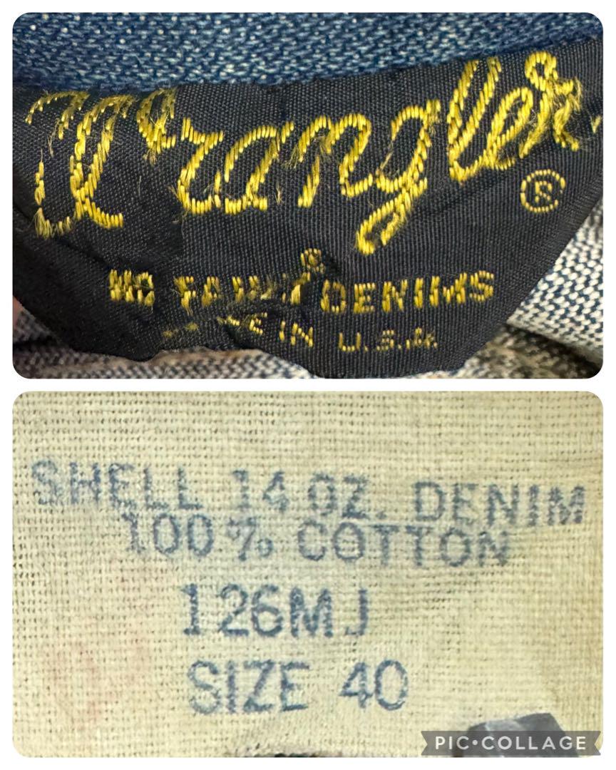 濃紺 Wrangler 80s USA製 三角タグ 126mj デニムジャケット 画像12