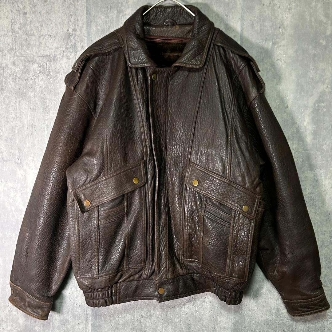 極上 ラムレザー A-2 ジャケット ボアライナー 濃茶 本革 肩パッドなし